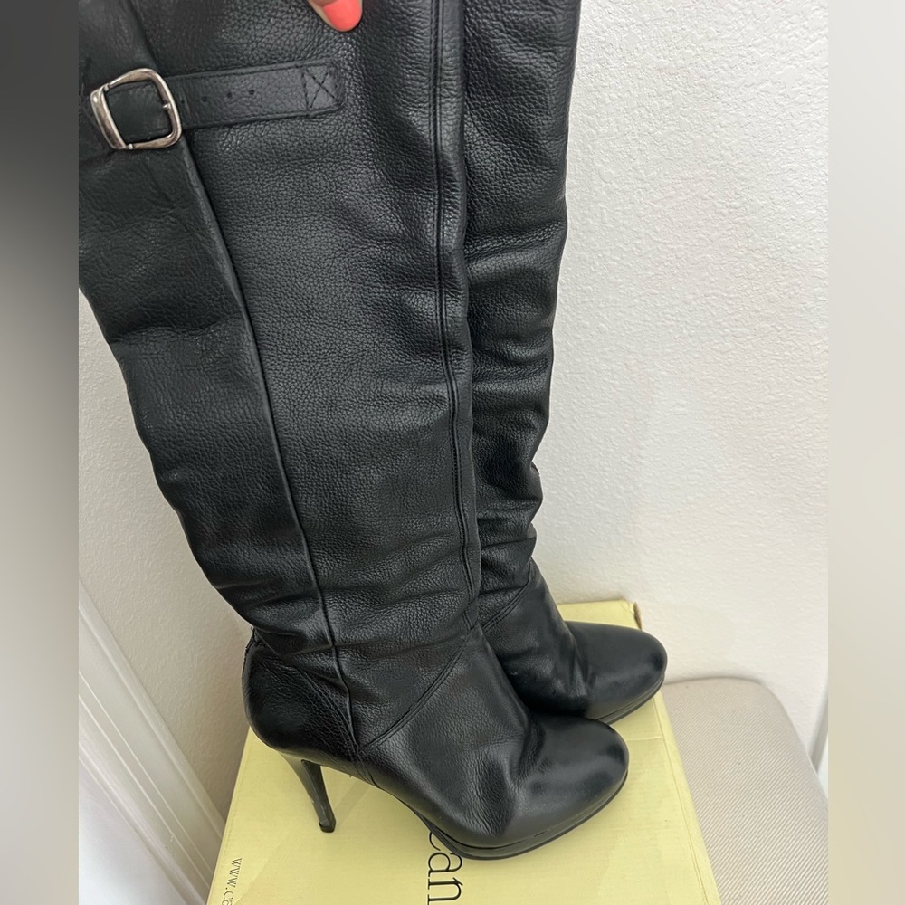 Cathy Jean black leather boots